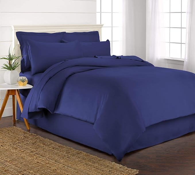 King Duvet Cover by Pure Bamboo, 3 Piece Set, Genuine 100% Organic Viscose Derived from Bamboo, Luxuriously Soft and Cooling, 2 Pillowcases (King, Cobalt Blue)
