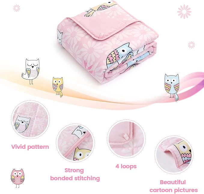Weighted Blanket (5 lbs, 36" x 48") Cooling Throw Heavy Blanket for Sleeping Apply to 40-60 lbs, Soft Thick Breathable Blanket with Glass Bead, Easy Care