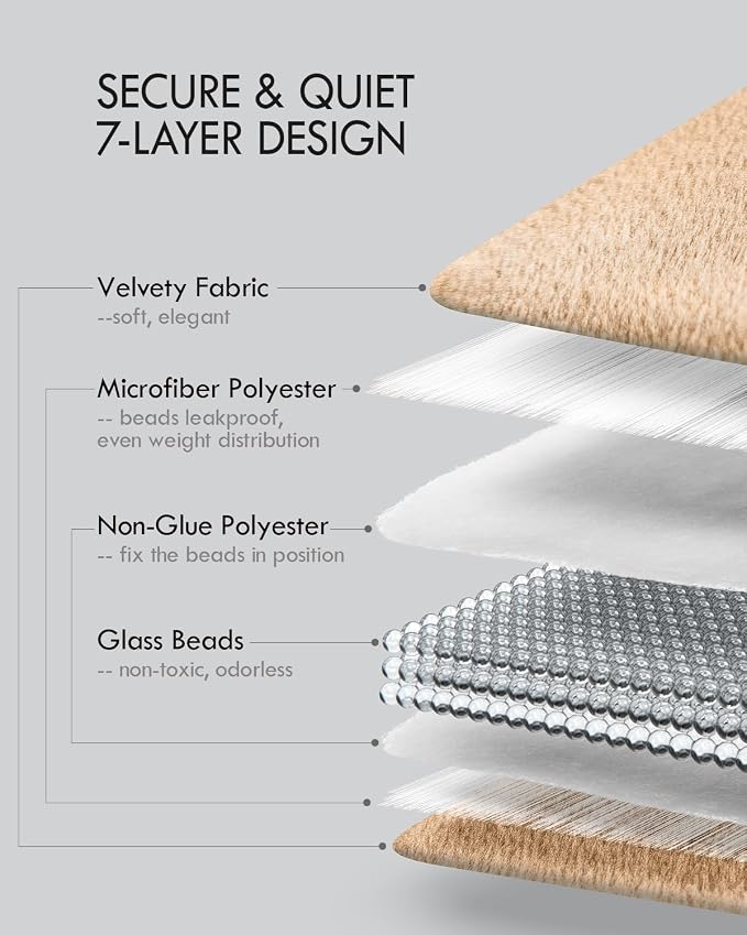 Kaisa Weighted Lap Blanket for Adults, 5 lbs, 23"x29", Leaf Pattern, Khaki | Washable Weighted Blankets, Small Portable Blanket for Relaxation, Cozy Luxury Crystal Velvet All-Season Heavy Blanket