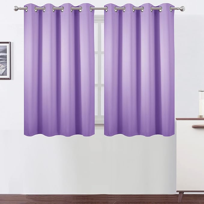 Lavender Blackout Curtains 52 x 54 Inch Length/Set of 2 Curtain Panels/Thermal Insulated Room Darkening Blackout Curtains for Bedroom