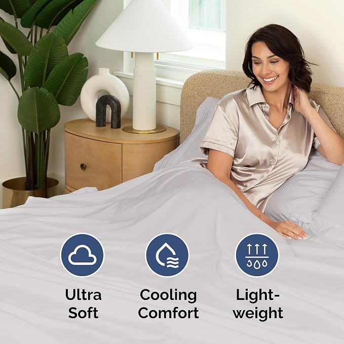 Twin XL Flat Sheet - College Dorm Room - Top Flat Sheet Only - French Grey | College Dorm Room Essentials, Ultra-Soft, Breathable & Cooling, Fade & Wrinkle Free, Easy-Care, Stain & Shrink Resistant