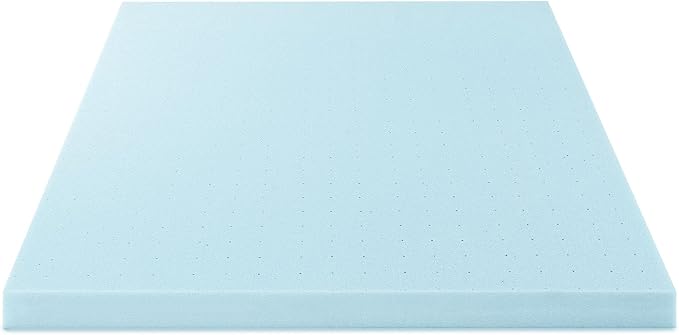 Best Price Mattress 4 Inch Ventilated Memory Foam Mattress Topper, Cooling Gel Infusion, CertiPUR-US Certified, Dorm Essentials, Twin