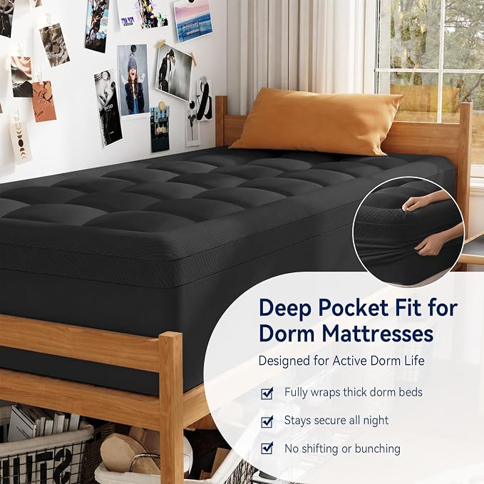 ELEMUSE Twin XL College Dorm Essentials 3 Inch Memory Foam Mattress Topper | Dual Layer Design, 2 Inch Cooling Gel Foam and 1 Inch Soft Pillow Top Bed Pad, Back to School, Comfortable Support