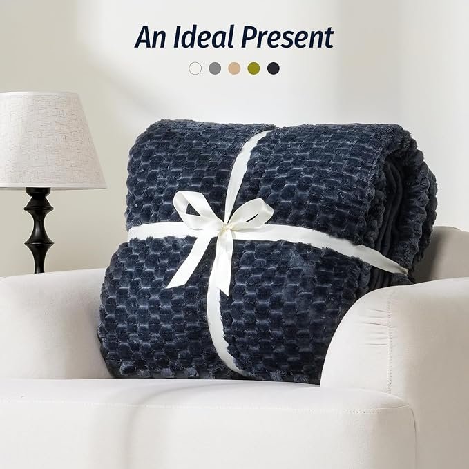 Fleece Weighted Blanket for Adults 60" x 80" 20lbs Fuzzy Blankets Grey-blue | Soft Queen Size Sherpa Weighted Blankets, 3D Imitation Turtle Shell Warm Jacquard Flannel Heavy Blanket for Couch and Bed