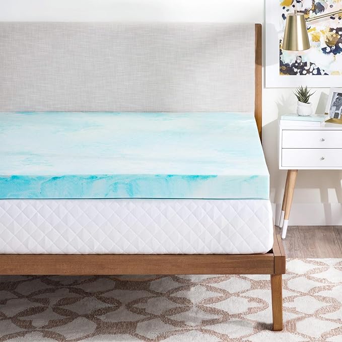 OLIXIS 3 Inch Cal King Cooling Gel Infused Memory Foam Mattress Topper | CertiPUR-US Certified, Soft Ventilated Pressure Relieving Bed Pad in a Box, Plush Overlay for Dorm, RV, Camper & Sleeper Sofa