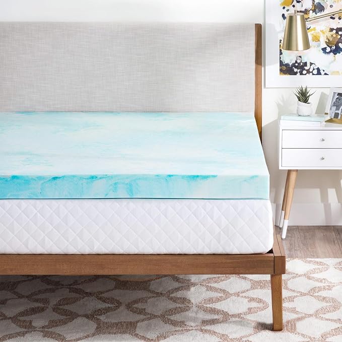 OLIXIS 3 Inch King Cooling Gel Infused Memory Foam Mattress Topper, Bed Pad | CertiPUR-US Certified, Soft Ventilated Pressure Relieving Bed Pad in a Box, Plush Overlay for Dorm, RV, Camper & Sleeper Sofa