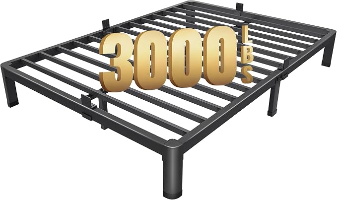 MAF 7 Inch Full Size Metal Platform Bed Frame with Round Corner Legs | Mattress Slide Stopper, 3000 LBS Heavy Duty Steel Slats Support, Noise Free, No Box Spring Needed, Easy Assembly, Anti-Slip