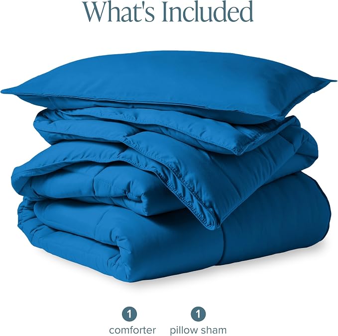 Bare Home Comforter Set - 1800 Ultra Soft (Twin/Twin XL, Medium Blue) | All-Season, Breathable, Hypoallergenic, Premium 1800, Warm, Cozy