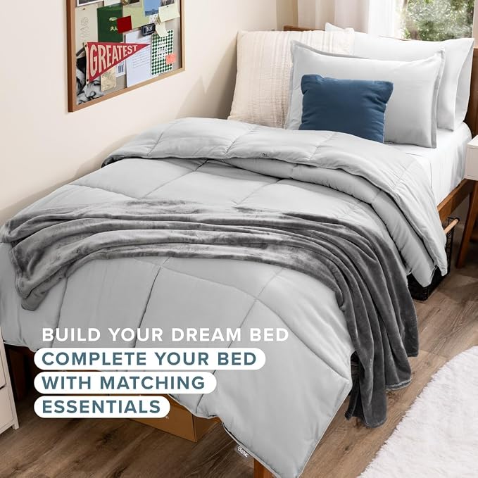 Bare Home Twin XL Sheet Set - 1800 Ultra-Soft (Twin XL, Cloud Grey) | Deep Pockets 6 to 15 Inches, Breathable, Hypoallergenic, Hotel Luxury, Easy Fit, Soft, All-Season