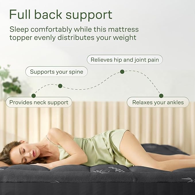 Niagara Sleep Solution Ultra Soft & Cooling Mattress Topper - Twin Size | Rayon Derived from Bamboo, Pillow Top Mattress Pad, 20" Deep Pocket, Back Pain Relief, Perfect for Hot Sleepers, Dark Gray