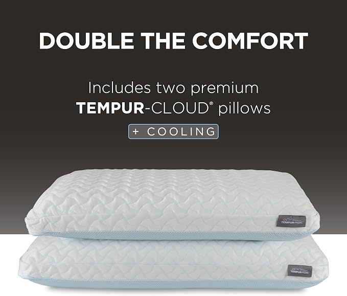 Tempur-Pedic TEMPUR-Cloud® + Cooling Pillow, Standard - 2-Pack
