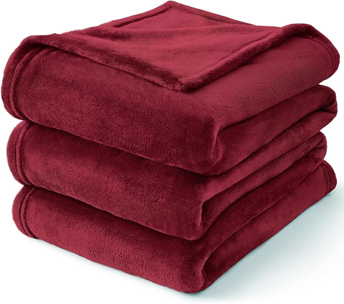 BEDELITE Fleece Blanket Soft Plush Throw for Couch Burgundy 50"x60" | Ultra Soft Fleece, Plush Microfiber, Lightweight Warmth, All Season Comfort, Fade Resistant, Machine Washable, Couch Sofa Bed