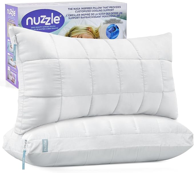 Nuzzle Adjustable Neck Pillow King Size Set of 2,Soft Luxury Hotel Feel | Bed Pillows King Size Set of 2 with Adjustable Height & Firm Feel for Side, Back and Stomach Sleepers–Gift for Women & Men