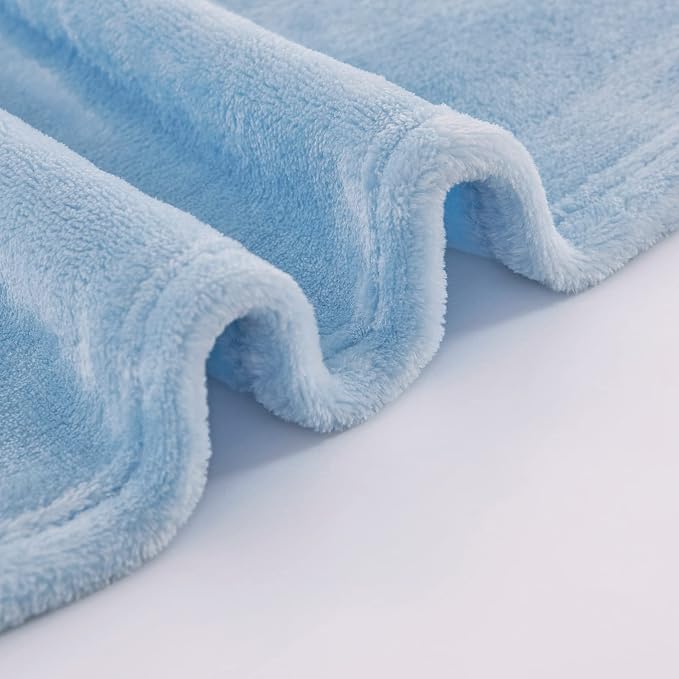 Light Blue Fleece Plush Throw Blanket 60"x80"for Couch Fuzzy Cozy Flannel | Super Soft Lightweight Microfiber Blanket for Sofa Bed bedroom Home Decor All Season,Birthday Gifts for Women Mom Adult