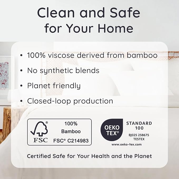 Bambaw 100% Viscose Derived from Bamboo Sheets King Size Set – 4pcs King Size Cooling Sheets for Hot Sleepers & Night Sweats, Ultra Soft Bedding Set, Fits Up to 16'' Deep Pocket (Ivory)