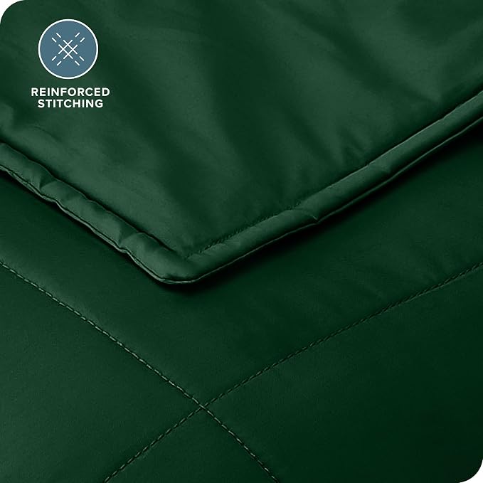 Bare Home Cotton Weighted Blanket (Forest Green, 40"x60" 10lbs) | Twin or Full Size, All-Natural 100% Cotton, Premium Heavy Blanket Nontoxic Glass Beads