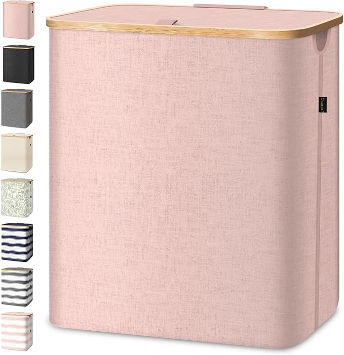 BALEINE 140L Laundry Hamper with Lid, Large Laundry Basket Bin | Large Capacity, Easy-Access Lid, Shape-Retaining Structure, Pull Handles, Ideal for Bedroom, Dorm, Laundry Room