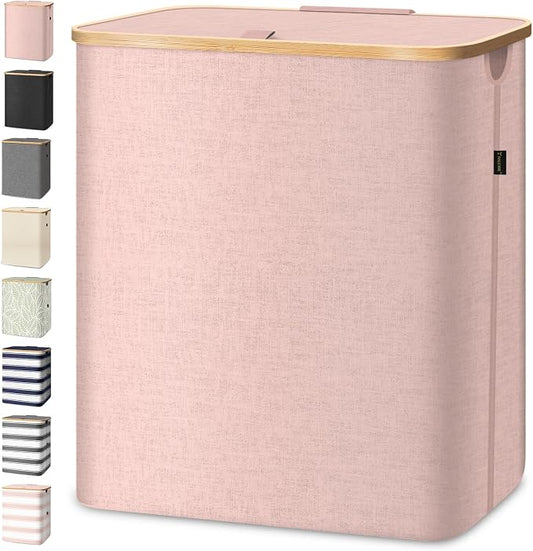 BALEINE 140L Laundry Hamper with Lid, Large Laundry Basket Bin | Large Capacity, Easy-Access Lid, Shape-Retaining Structure, Pull Handles, Ideal for Bedroom, Dorm, Laundry Room