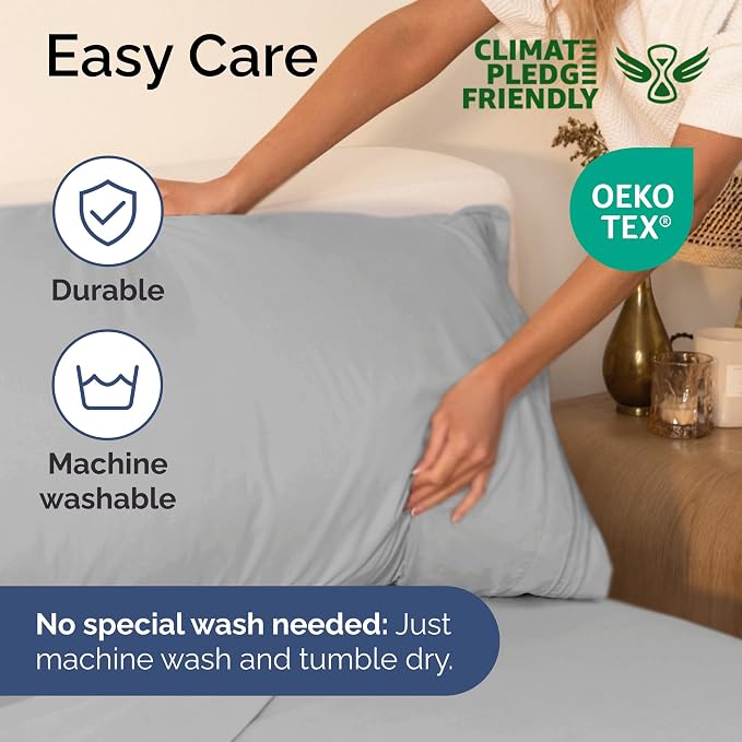 Twin Size 3 Piece Sheet Set - Ultra Soft & Cooling Bed Sheets - Soft Grey | Fits 8 Inch to 16 inch Mattress, Wrinkle Free & Fade Resistant with Deep Pockets, Breathable, Comfy Hotel Luxury Bedding