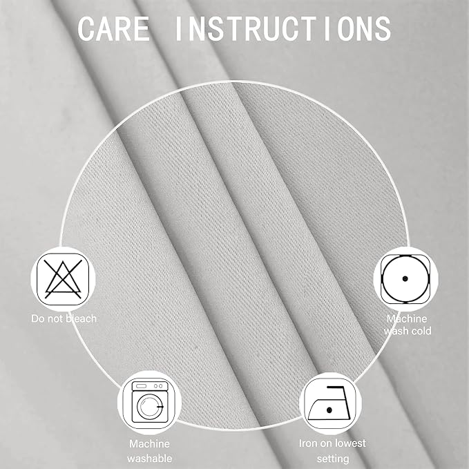 Blackout Curtains 38 x 84 inch/Light Grey Curtains Set of 2 Panels/Thermal Insulated Room Darkening Bedroom Curtains