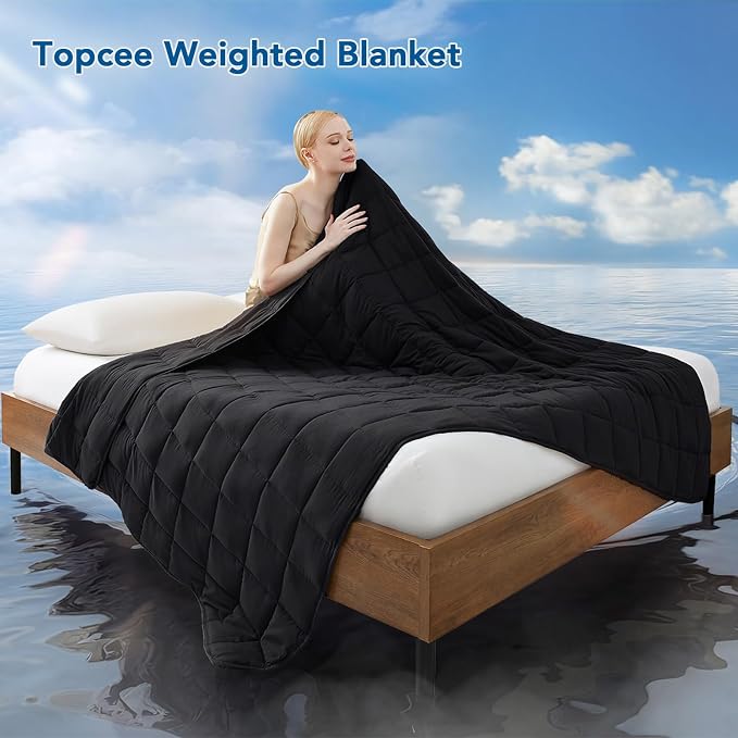 Weighted Blanket for Adults (20 lbs, 60" x 80") Queen Size Soft Cooling Heavy Blanket Sleeping, Apply to 190-210 lbs Body, Thick Breathable Blanket with Glass Bead, Easy Care