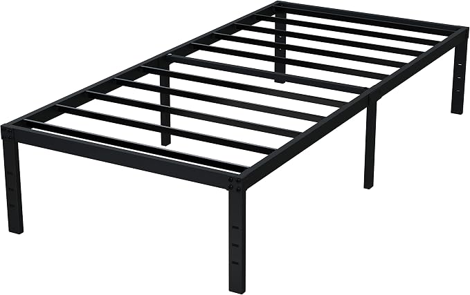 EMODA 16 Inch Platform Twin XL Bed Frames No Box Spring Needed, Heavy Duty | Metal Bed Frame, Noise Free, Easy Assembly, Black