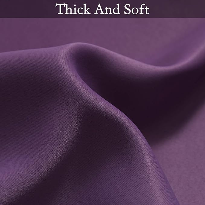 SimpleHome Purple to Grey White Ombre Room Darkening Curtains 72 Inch | Curtains for Living Room,Light Blocking Thick Thermal Insulated Grommet Window Curtains Drapes for Bedroom, 2 Panels,52Wx72L