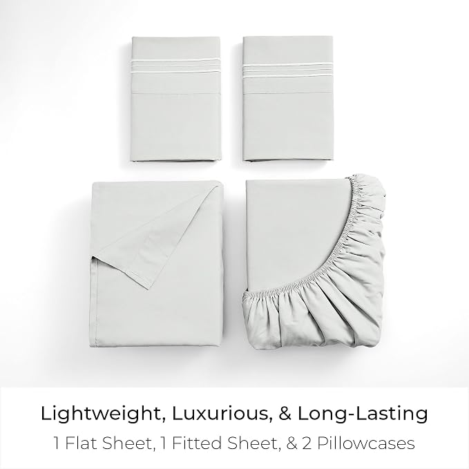 Mellanni Iconic 4-Piece, Ultra Soft Sheet Set (King, Ivory) | 10M+ Sleepers. Lab-tested: Sleeps Cool, Stays Bright, Strong, Smooth. Good Housekeeping Best Bedding, 7 yrs running.