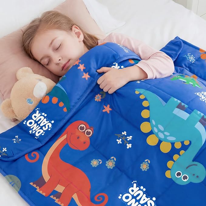 Dinosaur Weighted Blanket 5lbs Dino Small Heavy Throw Blanket Gifts 36"x48" | Dinosaur Blanket, Breathable Cooling Weighted Throw Blanket, 5lbs Bed Blanket For Rest, Fun Birthday Gift For Dinosaur Lovers
