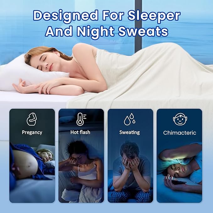 TOPCEE Cooling Blanket(60"x90"Twin Size)for Night Sweats Absorbs Heat to Keep Adults, Children Cool on Warm Nights, Q-Max 0.5 Cooling blankets for Hot Sleepers, Ultra-Cool Lightweight Blanket for Bed | Absorbs Heat Cold Summer Blanket for Night Sweats ...