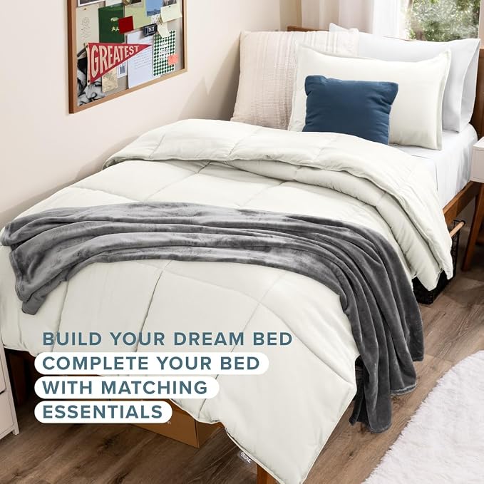 Bare Home Twin XL Sheet Set - 1800 Ultra-Soft (Twin XL, Cream) | Deep Pockets 6 to 15 Inches, Breathable, Hypoallergenic, Hotel Luxury, Easy Fit, Soft, All-Season