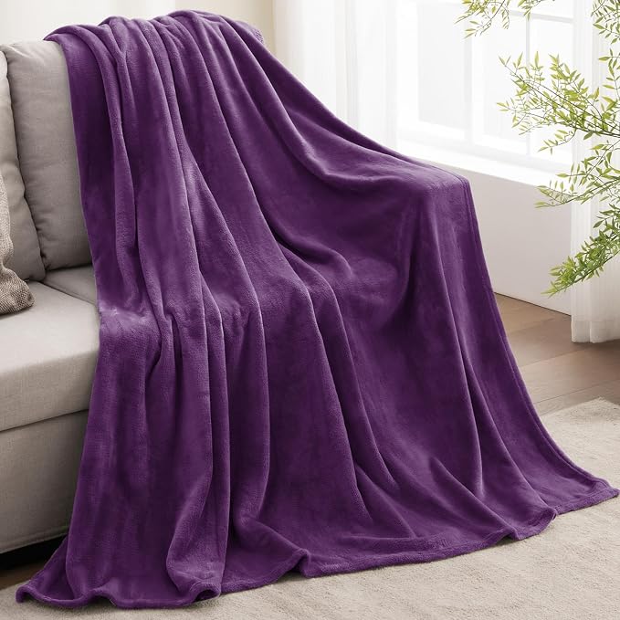 BEDELITE Fleece Blanket Soft Plush Throw for Couch Purple 50"x70" | Ultra Soft Fleece, Plush Microfiber, Lightweight Warmth, All Season Comfort, Fade Resistant, Machine Washable, Couch Sofa Bed