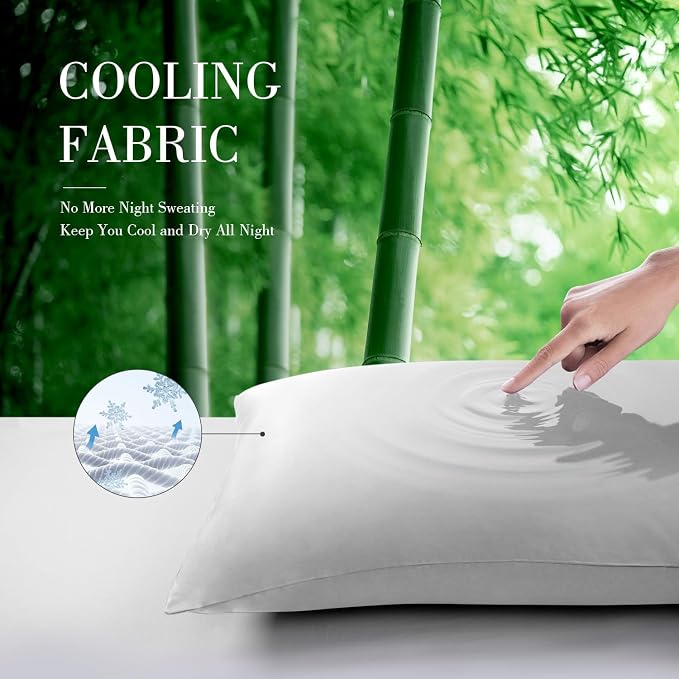 WishSmile Body Cooling Pillowcase Long Pillow Case Breathable Cool Silky Soft Rayon Derived from Bamboo Fabric, Hair and Skin Friendly, Light Gray, 1 Pack, 20x54IN