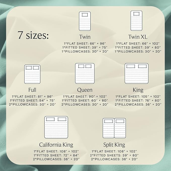 LuxClub 5 PC Split King Sheet Set, Deep Pockets Wrinkle Free Cooling Bed Sheets Hotel Bedding for Women, Men, Includes 2 Fitted Sheet, 1 Flat Sheet and 2 PillowcasesSoft Light Teal | LuxClub Silky Fitted Sheet & Pillowcase Sets, Breathable Hotel Luxury...