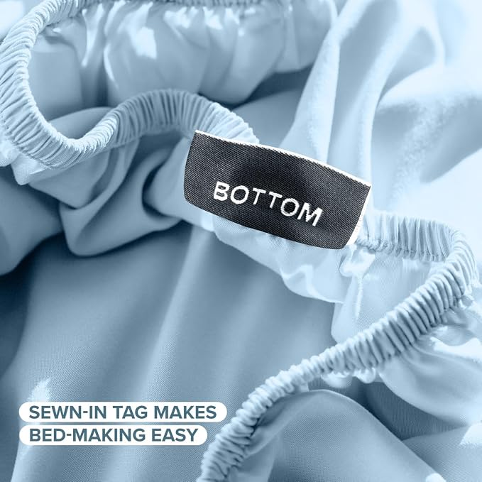 Bare Home Twin XL Sheet Set - 1800 Ultra-Soft (Twin XL, Light Blue) | Deep Pockets 6 to 15 Inches, Breathable, Hypoallergenic, Hotel Luxury, Easy Fit, Soft, All-Season