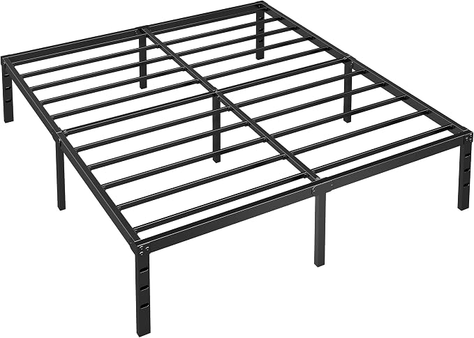 Metal Platform Bed Frame Queen Size, 14 Inch Height with Heavy Duty Steel Support, No Box Spring Needed, Easy Assembly and Underbed Storage,Black