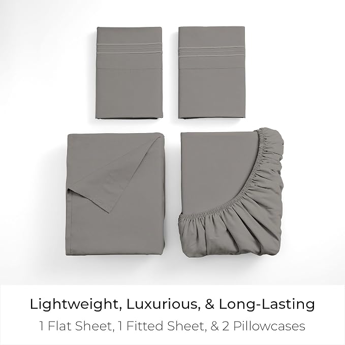 Mellanni Iconic 4-Piece, Ultra Soft Sheet Set (King, Taupe) | 10M+ Sleepers. Lab-tested: Sleeps Cool, Stays Bright, Strong, Smooth. Good Housekeeping Best Bedding, 7 yrs running.