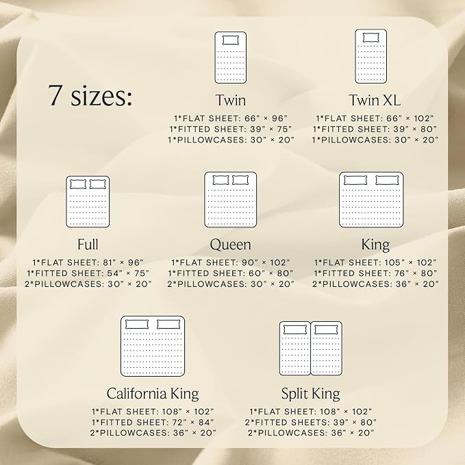 Twin Sheets Set, Deep Pocket Twin Size Bed Sheets, 4PC Soft Bed Sheet Set | LuxClub Silky Fitted Sheet & Pillowcase Sets, Breathable Hotel Luxury Bedding for Mattress Wrinkle Free, Cream