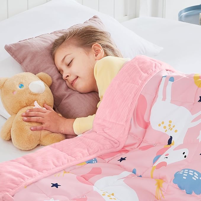 Weighted Blanket - 2 lbs Cooling Pink Unicorn Heavy Blanket, 36"x48", Small Size Breathable Lap Blanket for Hot Sleepers