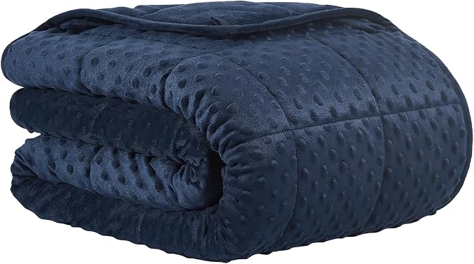 CuteKing Weighted Blanket - Weighted Blanket with Premium Glass Beads - Heavy Blanket Crystal Velvet for Comfort Sleep - Thick Blanket All Season (20lbs, 48"x72", Blue Bubble)