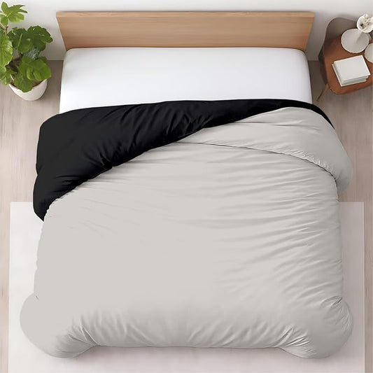 1 Pc California King Size Duvet Cover Only -100% Egyptian Cotton 600 TC Ultra Soft Premium Durable Comforter Cover Zipper Closure & Corner Ties (Night's Shadow,104"x98")