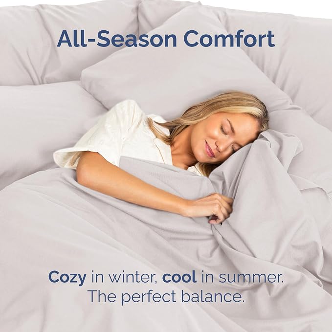 Queen Flat Sheet - Single Top Flat Sheet Only - Soft & Cooling - Light Grey | Hotel Luxury Top Flat Sheet Only, Ultra-Soft, Breathable & Cooling, Fade & Wrinkle Free, Easy-Care, Stain & Shrink Resistant