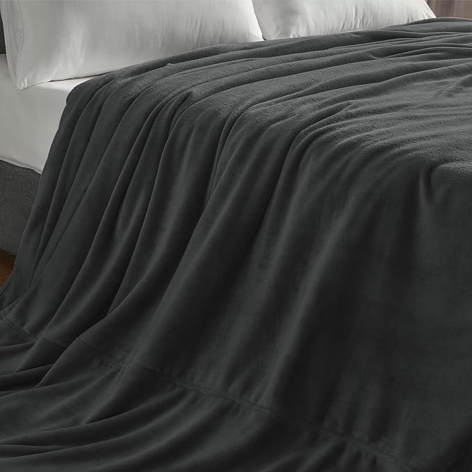 BEDELITE Fleece Blanket Soft Oversized Bed Blanket Charcoal Grey 120"x120" | Ultra Soft Plush Fleece, Lightweight Warmth, All Season Comfort, Fade Resistant, Machine Washable, Perfect for Sharing