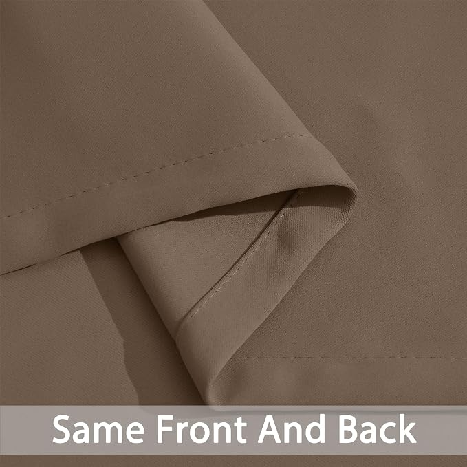 Yakamok Room Darkening Curtains 52x84 inch Length Khaki-Living Room | 2 panels,grommet blackout window treatment,thermal insulated,light blocking drapes,privacy protection,bedroom dining room