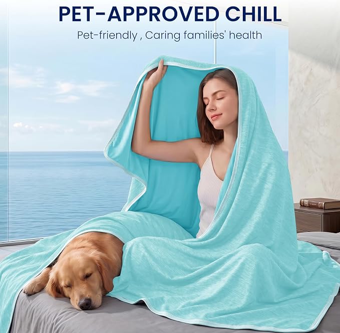 TOPCEE Cooling Blanket(60"x90"Twin Size)for Night Sweats Absorbs Heat to Keep Adults, Children Cool on Warm Nights, Q-Max 0.5 Cooling blankets for Hot Sleepers, Ultra-Cool Lightweight Blanket for Bed | Absorbs Heat Cold Summer Blanket for Night Sweats ...