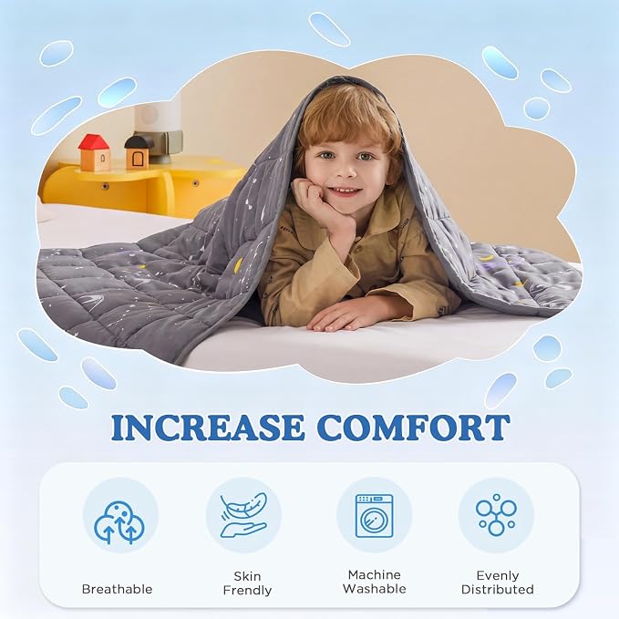 Weighted Blanket - 5 lbs Grey Starry Sky Heavy Blanket - Small Size Breathable Lap Blanket(36 * 48 inches, 5 lbs)