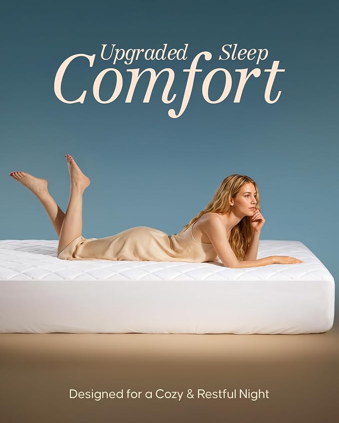 2 Pack Quilted Mattress Pad, Queen Mattress Protector fits 16" Deep, White | Soft Breathable Fitted Mattress Topper Cover, Noiseless, Deep Pockets & Machine Washable for Home & Hotels by Utopia Bedding
