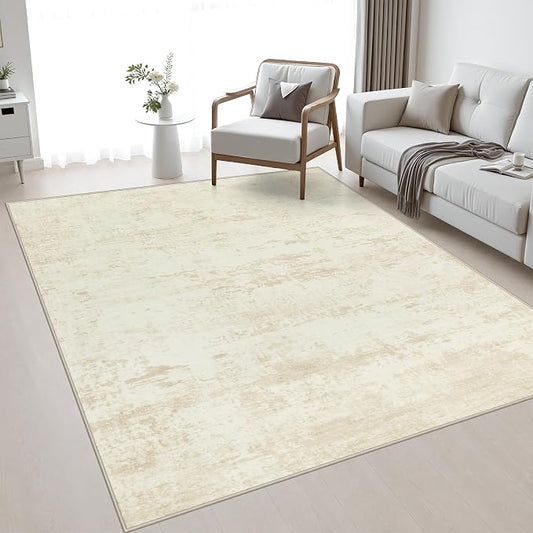 5x7 Area Rug Living Room: Modern Washable Indoor Soft Carpet Beige | For Bedroom Dining Room Farmhouse Nursery Hallway Office,Modern Abstract,Machine washable,Non-Slip,Stain Resistant,Indoor