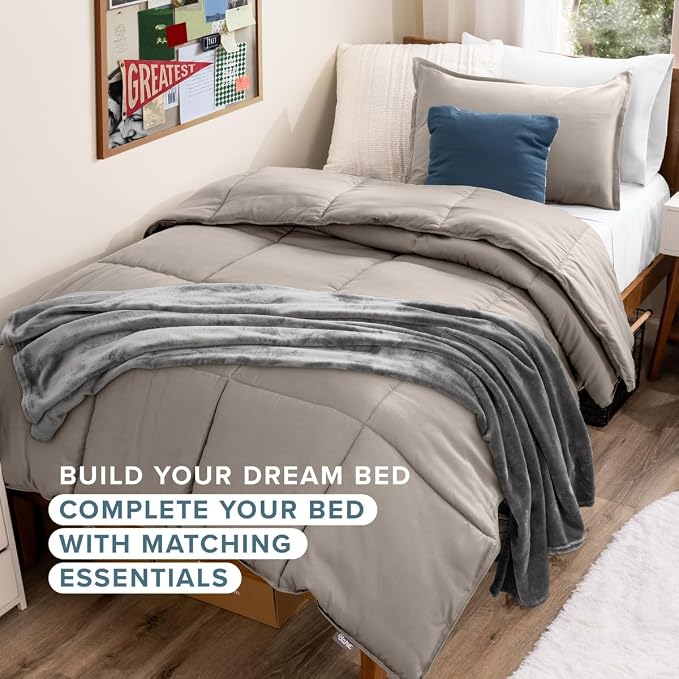 Bare Home Twin XL Sheet Set - 1800 Ultra-Soft (Twin XL, Khaki) | Deep Pockets 6 to 15 Inches, Breathable, Hypoallergenic, Hotel Luxury, Easy Fit, Soft, All-Season