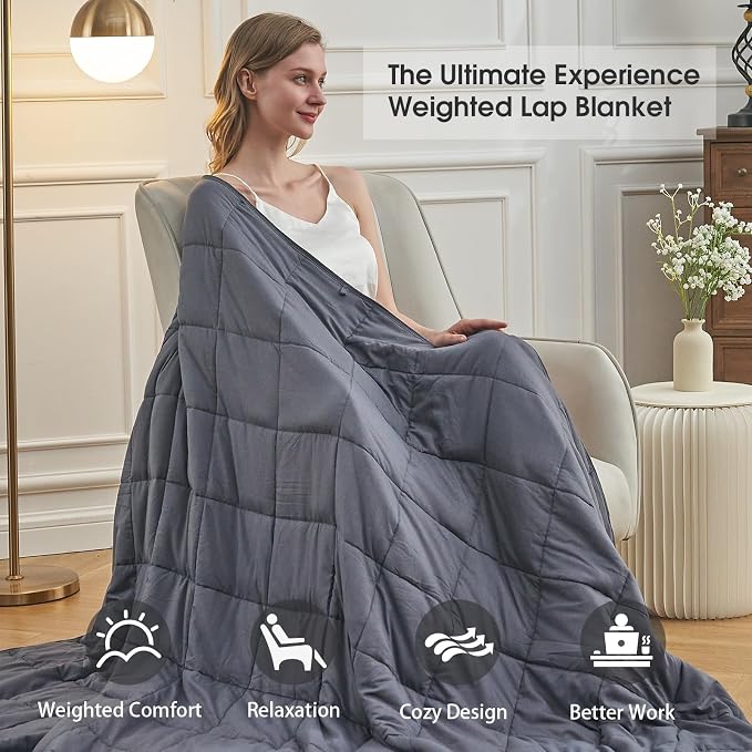 Weighted Blanket for Adults 15lbs, 60"x80", Queen Size Cooling Heavy Throw Blanket for 140-160lbs, Microfiber Soft Big Blankets Weighted Comforter, Pink Grey